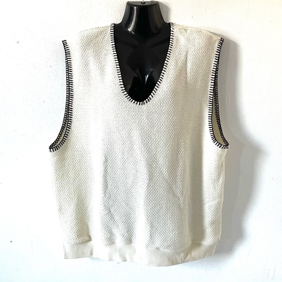 Zara man ecru contrast trim vest - Picture 5 of 9